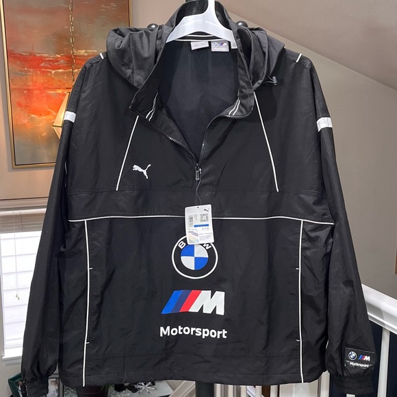 Puma / BMW Motorsports collab Black Windbreaker with High Collar and Quarter-Zip - Picture 7 of 10
